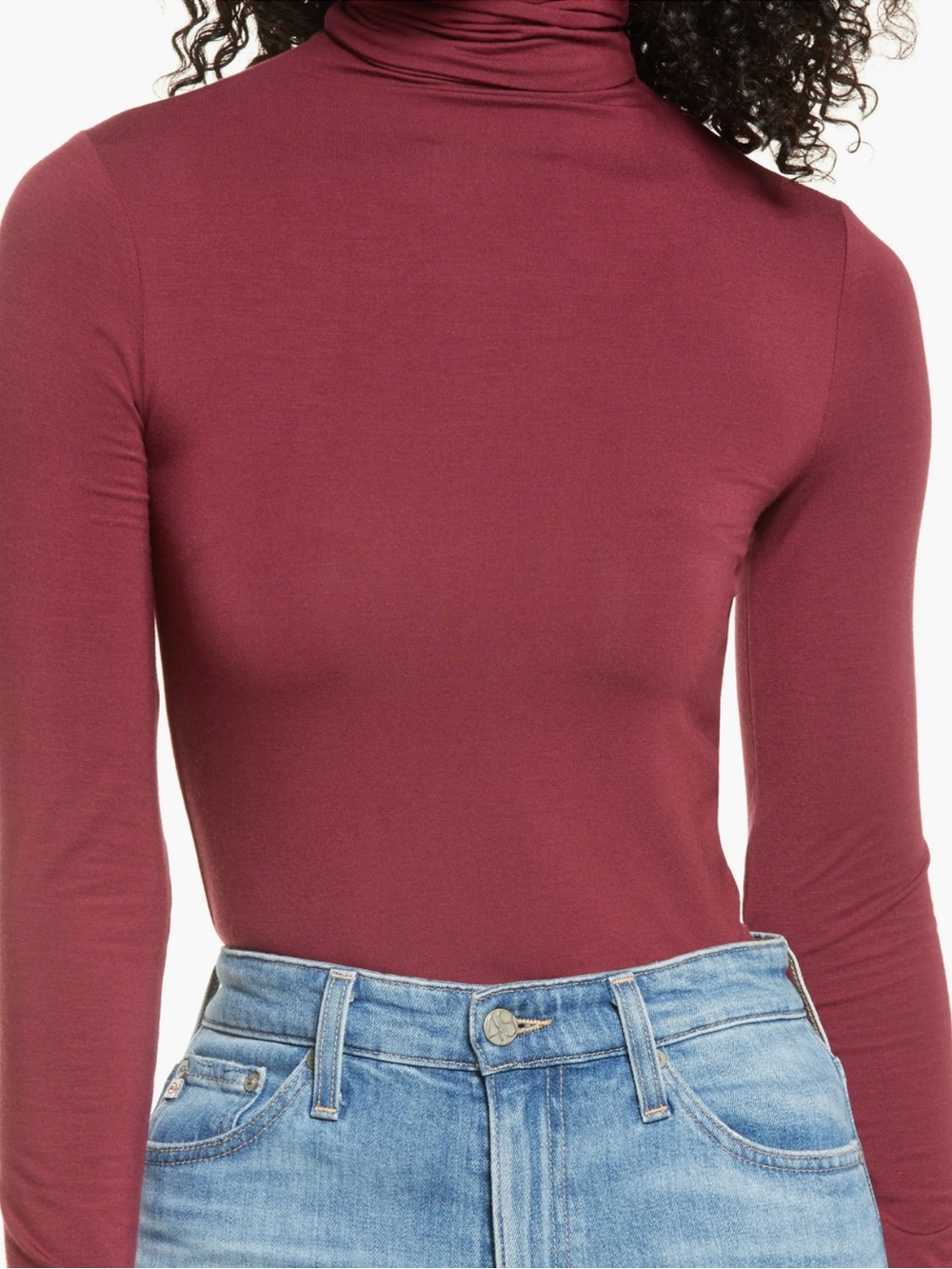 Halogen  Long Sleeve Turtleneck in Deep Wine